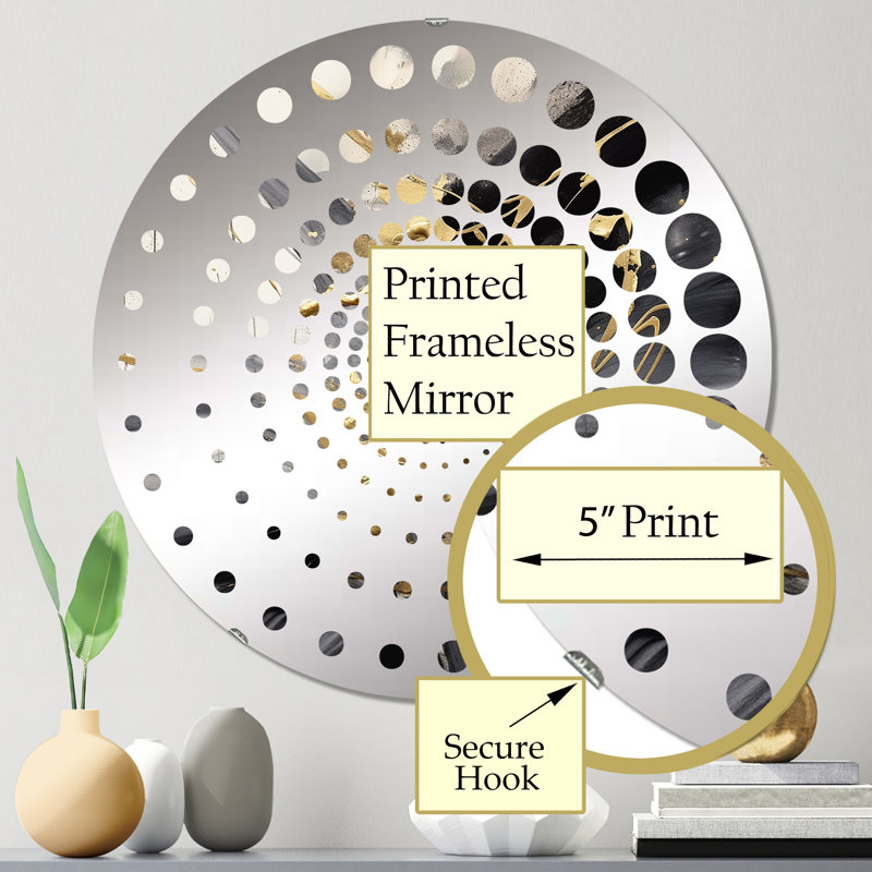 Galil - Miroir mural spiralé, 23,6 po x 23,6 po
