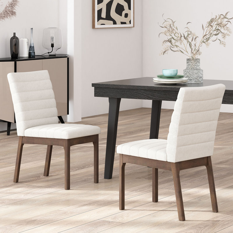Chaises de salle à manger rembourrées avec pieds en caoutchouc (ensemble de 2)