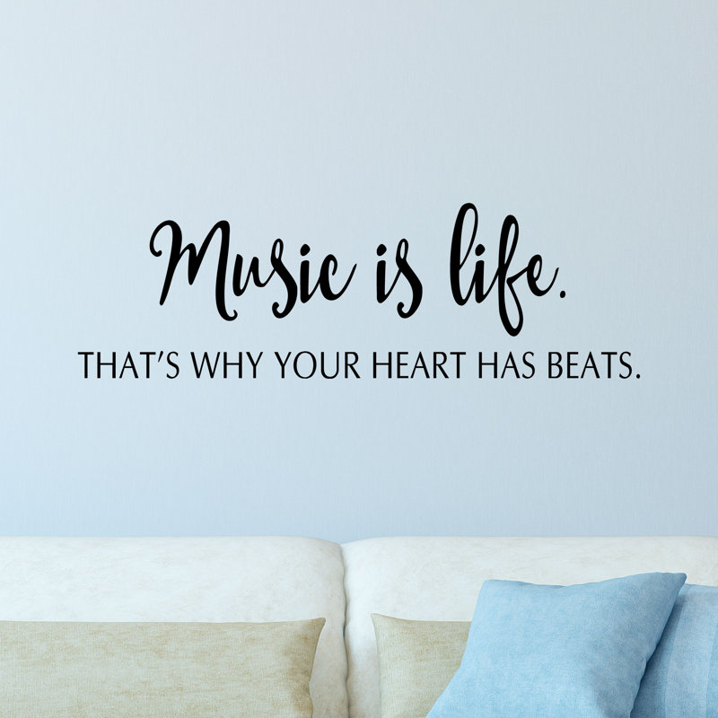 Décalcomanie murale "music is life"