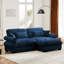 Fauteuil à deux places moderne en velours bleu avec traversin rond, siège moelleux pour la salle de lecture, support de siège profond, options flexibles, éponge à haute résilience confortable, structure