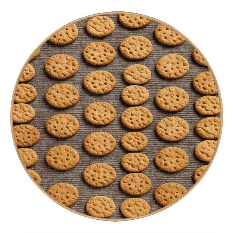  Washable Digestive biscuits Desserts Area Rug, Rond 6 pi