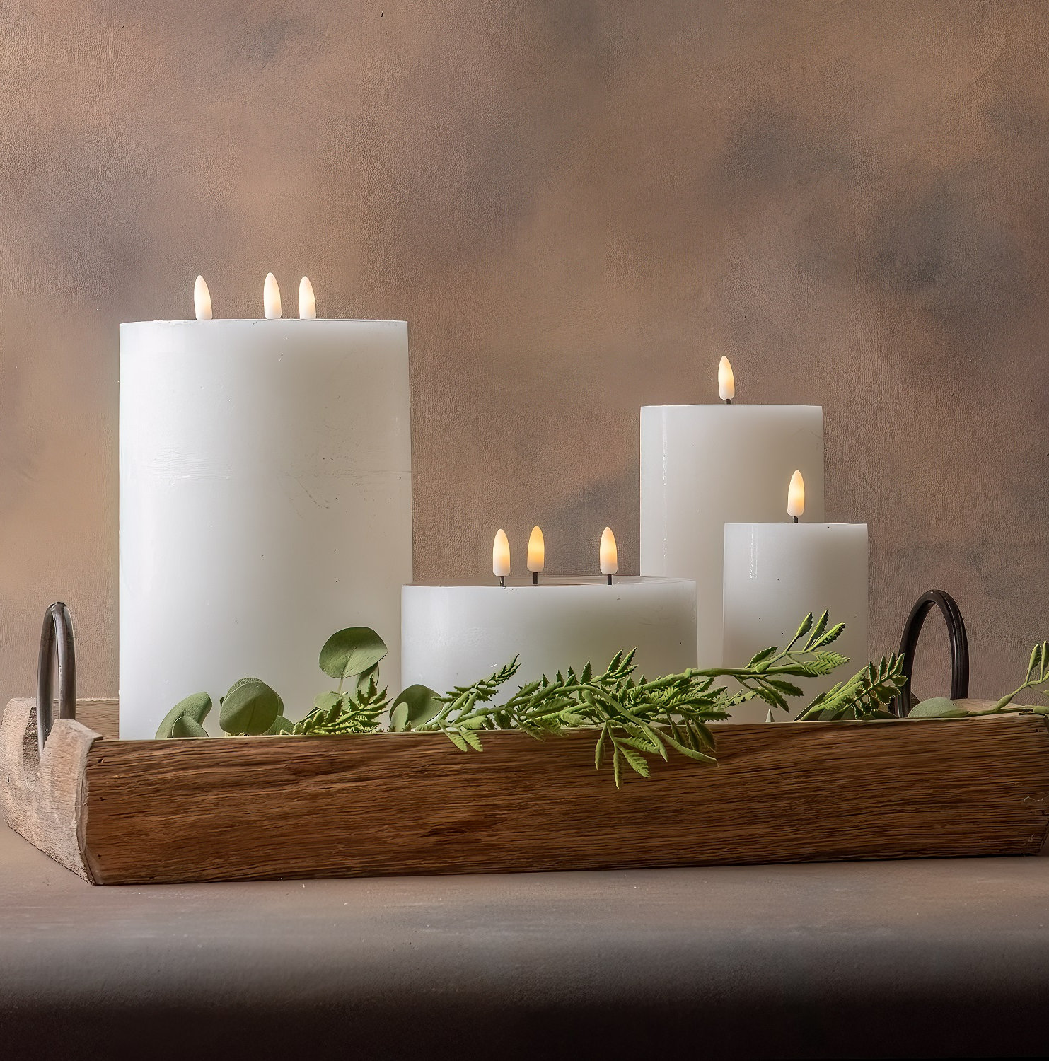 3-Wick Flameless Candle, White