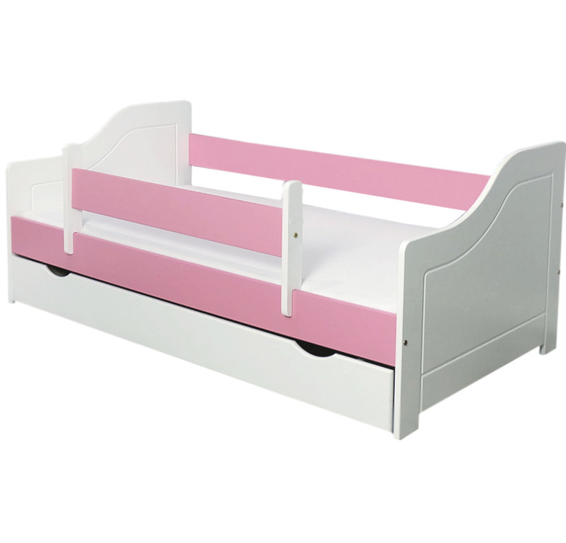 Arleigh Kids Toddler Bed, White / Pink