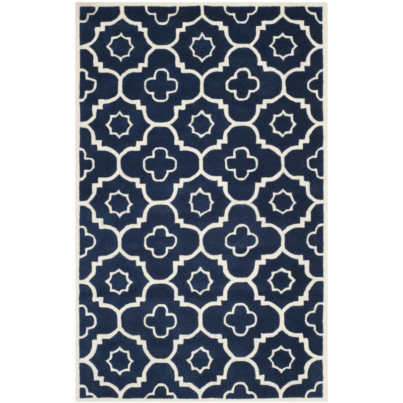 Septimus Geometric Wool Hand Woven Area Rug, Rectangle 152 x 244 cm