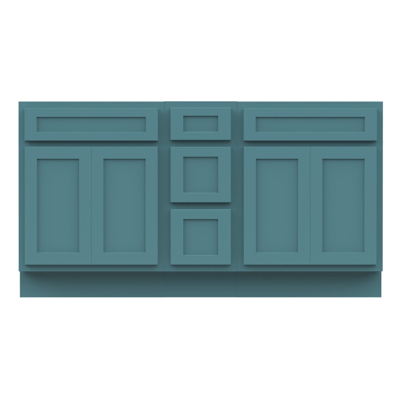 60'' Double Bathroom Vanity Base Only, Teal