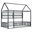 Structure de lit en métal avec clôture et tablettes-626974952-626974953