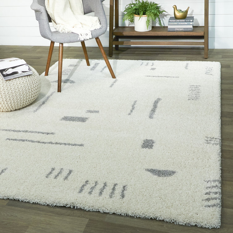 Tapis géométrique à poils longs Morin