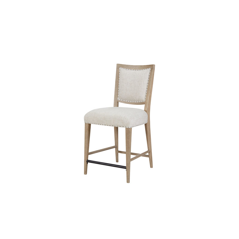 De 2 tabourets de comptoir de couleur sable - siège rembourré pour tabourets en bois massif et à hauteur de couleur Web Comfort, couleur, avec assise