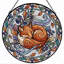 Panneau de vitrail à motif de renard ， H 12 po-277567618