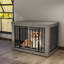Caisse en bois pour chien, table de chevet avec verrou-828711454-828711453