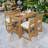 5-Piece Space-Saving Patio Dining Table Set with Slatted Tabletop and Removable Cushions-105778