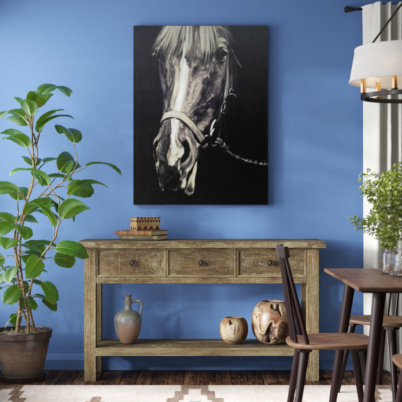 «Horse in the Dark III», reproduction de peinture à l'huile sur toile tendue