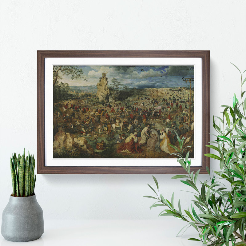 Christ Carrying the Cross by Pieter Bruegel the Elder - Framed Print, 36cm H x 48cm W x 2cm D, Walnut Framed