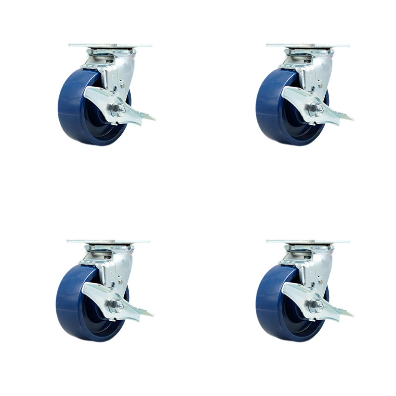 Ensemble de roulettes pour boîte à outils - Roulettes pivotantes en polyuréthane massif de 5 pouces - SCC