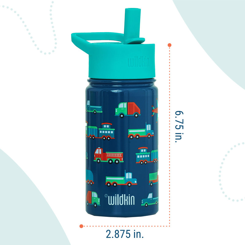 Bouteille d'eau en acier inoxydable 14 oz pour enfants Wildkin - sans BPA, étanche, isolée, facile à nettoyer - transport