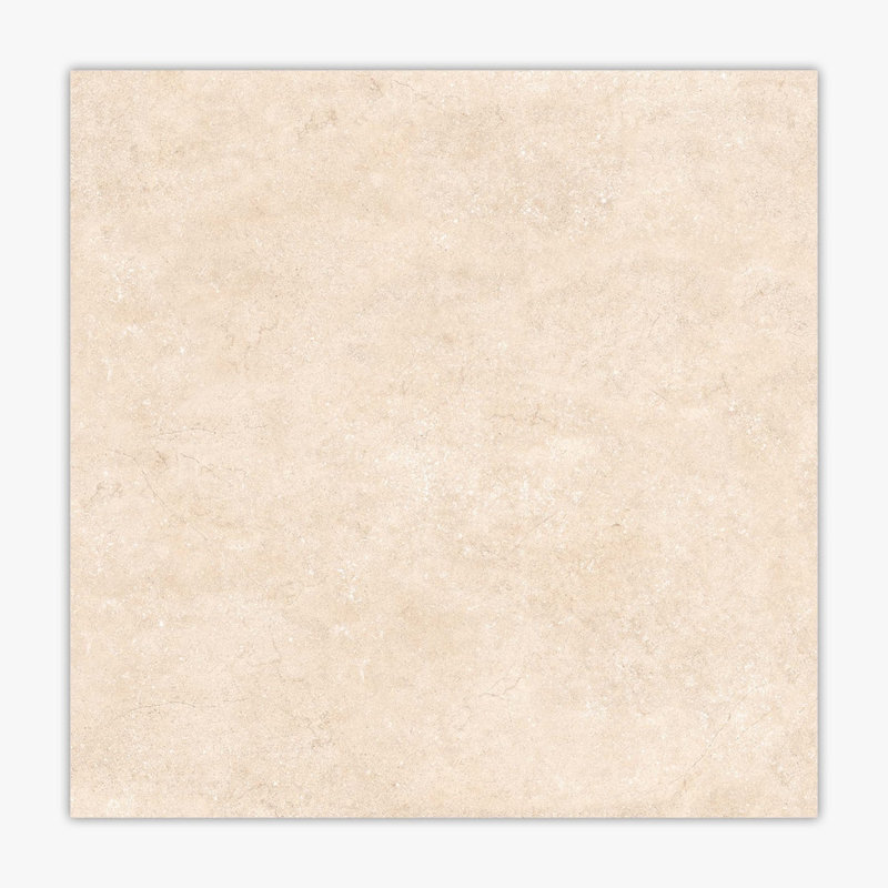 24" x 24" Porcelain Stone Look Wall & Floor Tile, Ivory Polished
