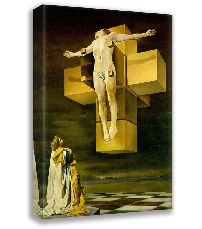 Toile tendue Crucifiction par Salvador Dali, H 24 po x l 17 po
