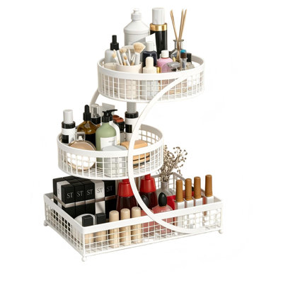 3-Tier Makeup & Skincare Organizer (White)