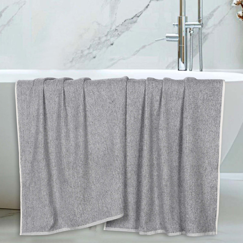 Draps de bain côtelés Destin, Gris anthracite