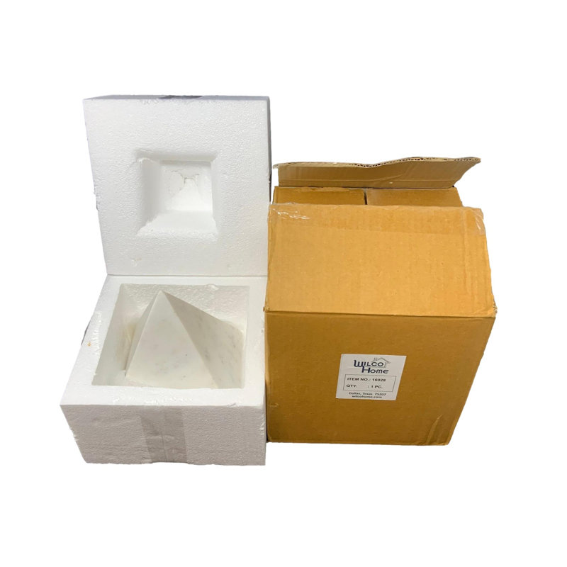 Large Marble Pyramid White, White