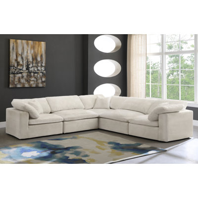 Millersburg Velvet L-Shaped Sectional Reversible