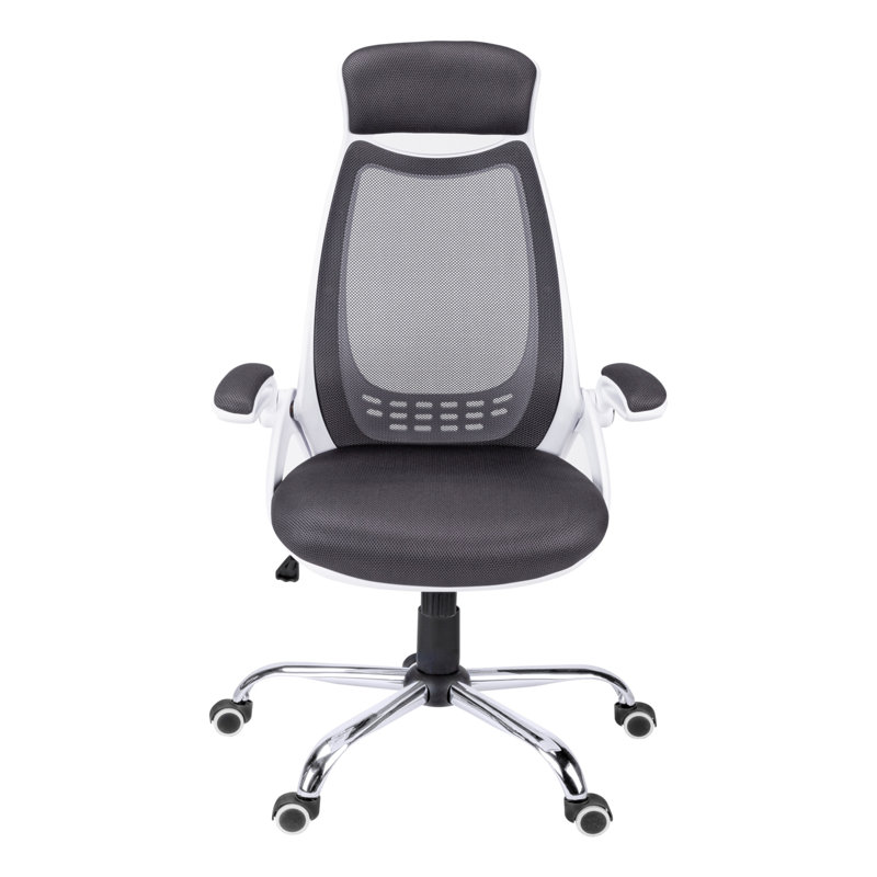 Office Chair, Adjustable Height, Swivel, Ergonomic, Armrests, Computer Desk, Work Mesh, Chrome Metal, Contemporary, Modern