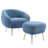 Gudbrand Velvet Barrel Chair with Ottoman-1930883030