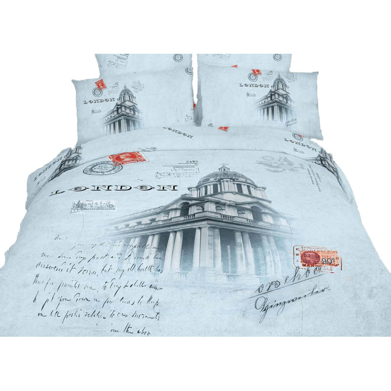 Ensemble de housse de couette Novelty London, Housse de couette pour très grand lit + 5 pièces