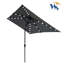 Parasols d'extérieur à énergie solaire 10 x 6,5T rectangulaires à DEL avec manivelle et bouton-poussoir inclinable pour le jardin-999316148