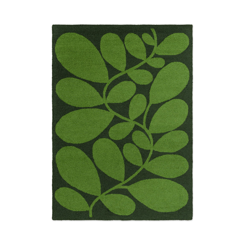 Sycamore Hand Tufted Floral Area Rug in Green, Rectangle 6'6" x 9'2"