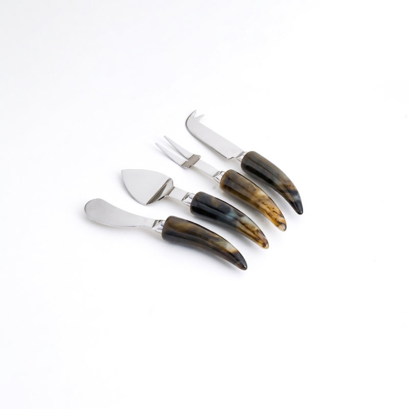 4 Piece Stoneware Cheese Serving Set