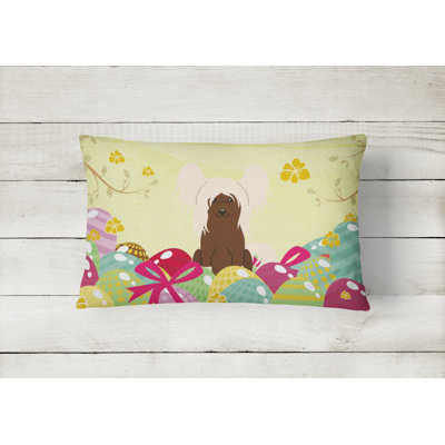 Easter Eggs Outdoor Throw Pillow
