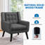 Upholstered Armchair with Solid Wood Legs-1738924012