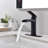 Modern Single Hole Bathroom Faucet with Drain Assembly, Single Handle Vanity Sink Faucet with Waterfall Spout and Hot Cold Water Control-50176576