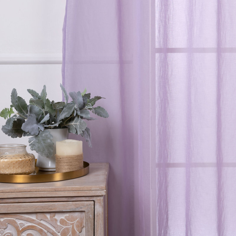 Paire de rideaux transparents avec passe-tringle Walton, Lavande, L 52 po x L 96 po