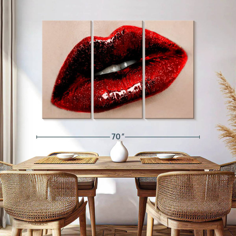 Shuttleworth Dark Red Lips, 42" H x 65" W