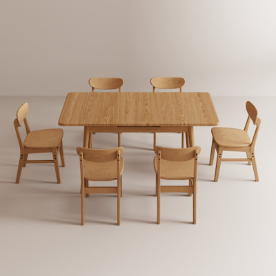 Solid Wood Extendable Dining Table with Seamless Expansion from 47.2 to 63 Inches, Seats 4 to 8 People, Easy Assembly, Perfect for Dining Room, Kitchen, and Living Room