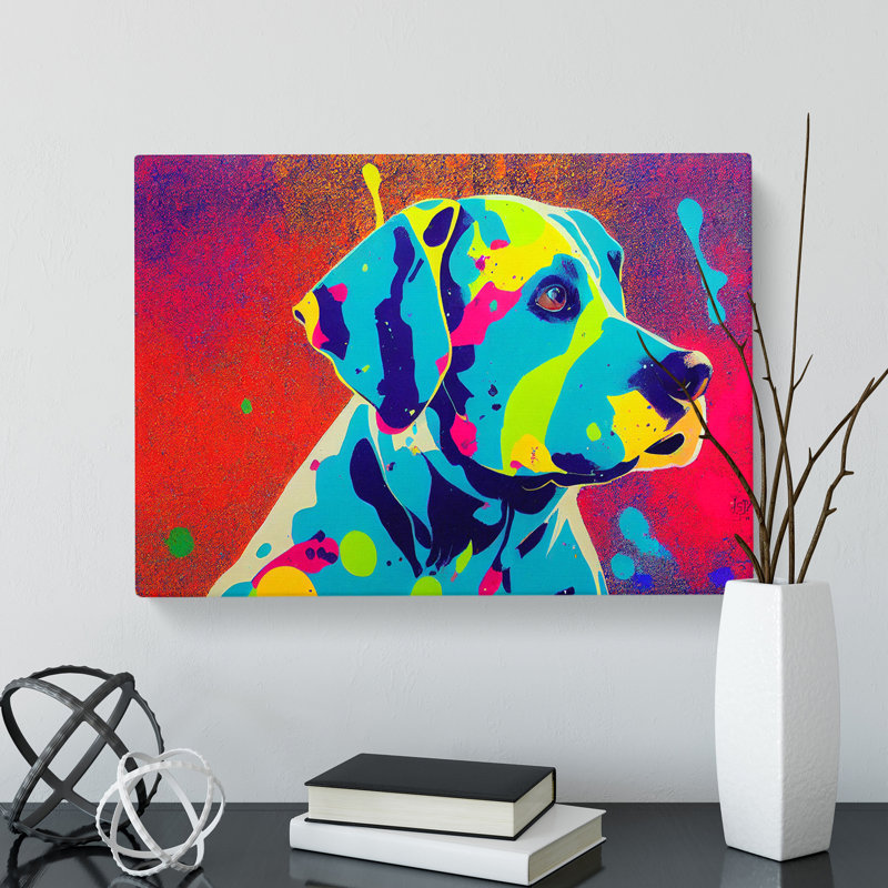 Colourful Dog Vol.2 Abstract - Wrapped Canvas, 50cm H x 76cm W x 3cm D