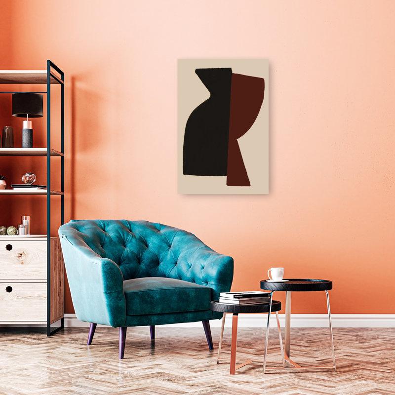 Élégante impression abstraite murale audacieuse à blocs de couleurs, 36" H x 24" W