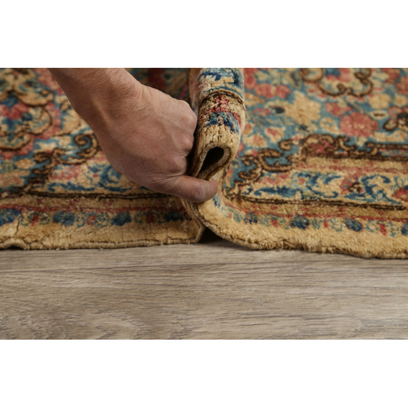 Tapis unique en laine noué à la main de style années 1950 de 8 pi 9 po x 11 pi 5 po Becher