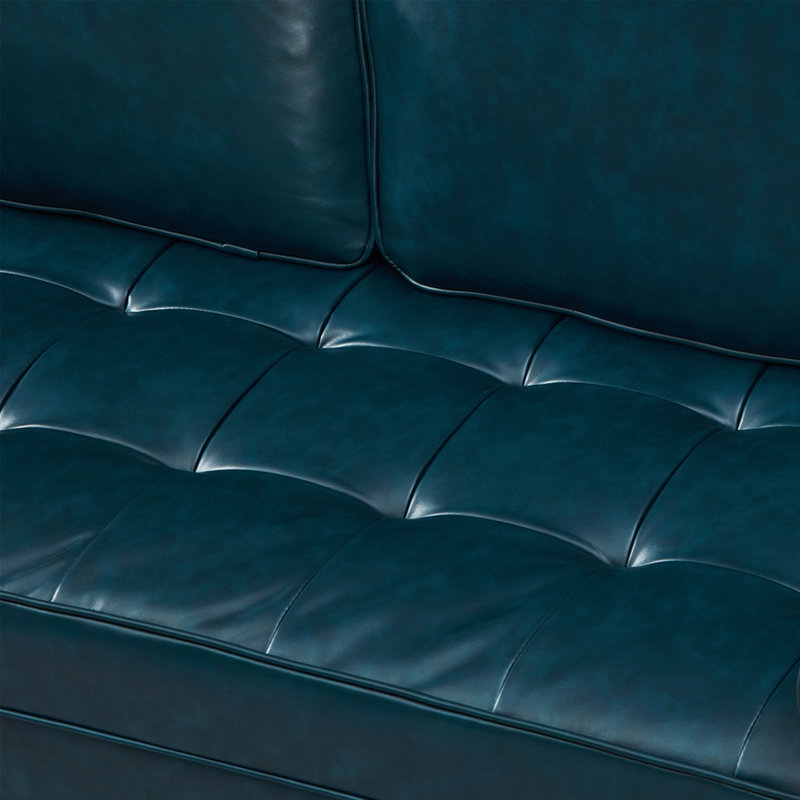 Canapé en cuir Classic, Blue Faux Leather, Blue