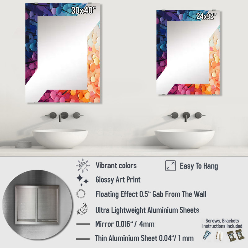 Miroir mural Baelyn, 40 po x 30 po