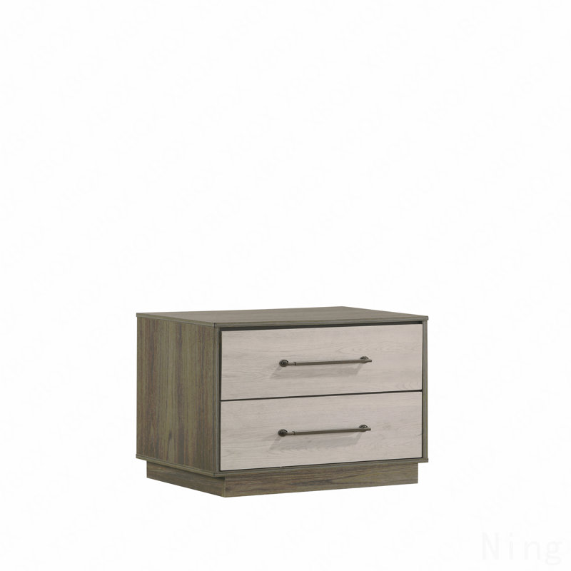 Table de chevet 2 tiroirs, moderne, en bois