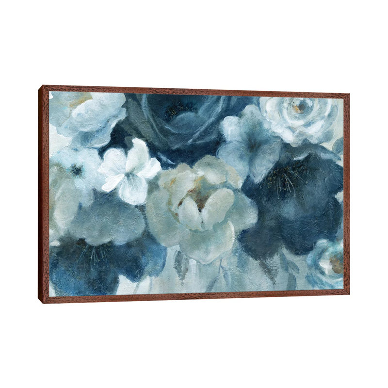 Blue On Blue by Carol Robinson - Painting on Canvas, 101.6 cm H x 66.04 cm W, Classic Brown Wood Framed