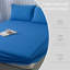 Ensemble de draps-housse de couleur unie - bleu saphir - simple (99 x 199 cm) (3 pièces)-119223875-119223873