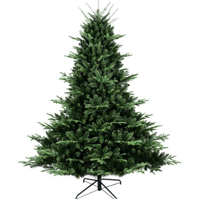 Arbre de Noël de 9 pi de hauteur, 3451 pointes pe / mixtes, base large pour grand impact, branches articulées, assemblage sans effort, support en métal réaliste, décoration facile,