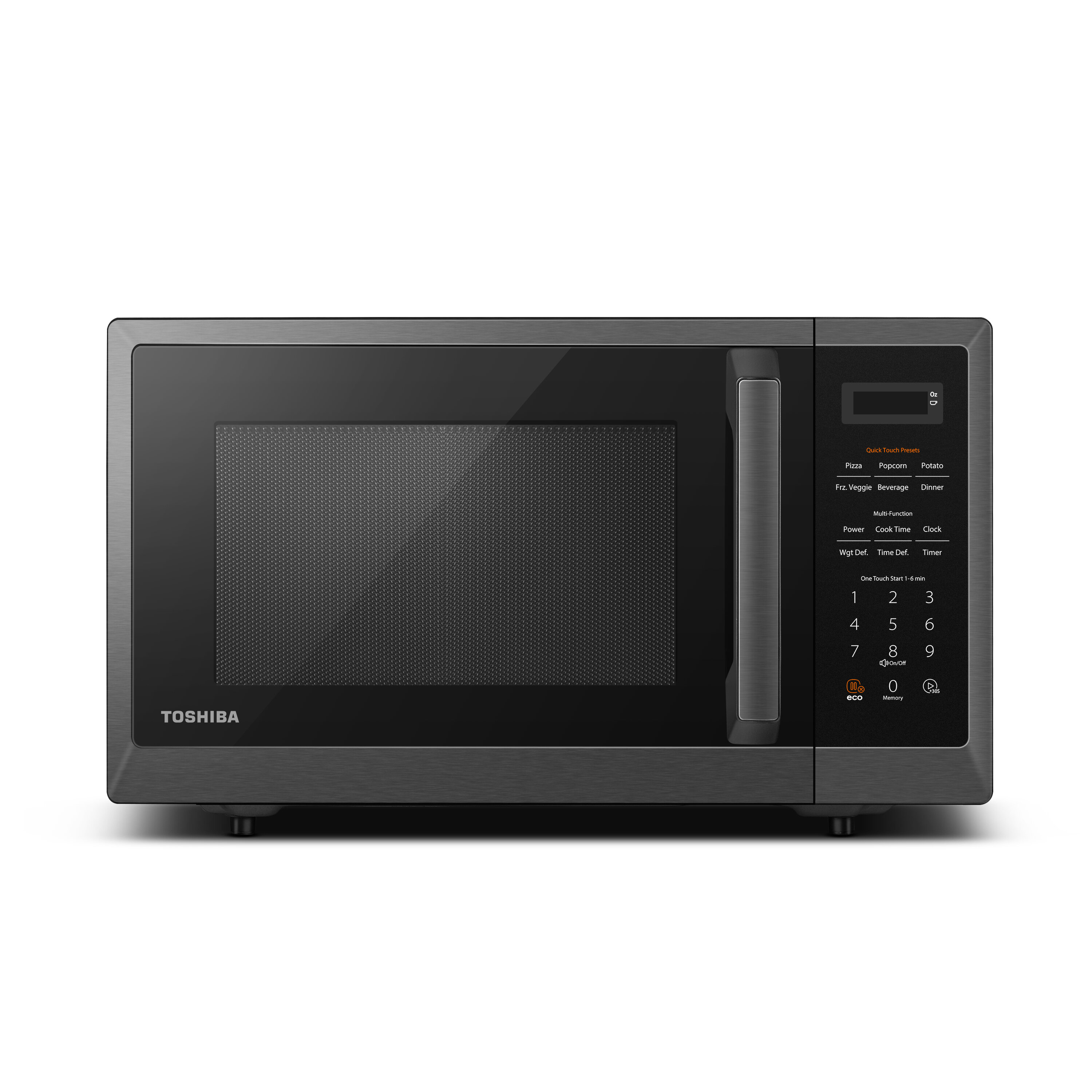 TOSHIBA 0.9 Cu Ft Small Countertop Microwave With 6 Auto Menus, Mute  Function,900W, Black Color