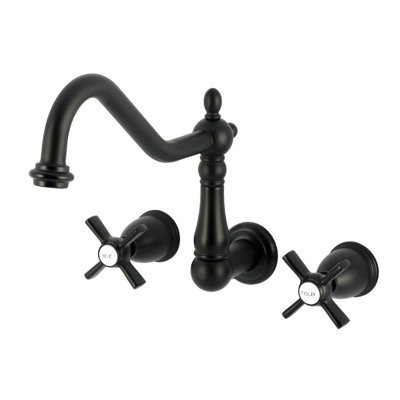 Kingston Brass Millennium Two-Handle 3-Hole Wall Mount Roman Tub Faucet