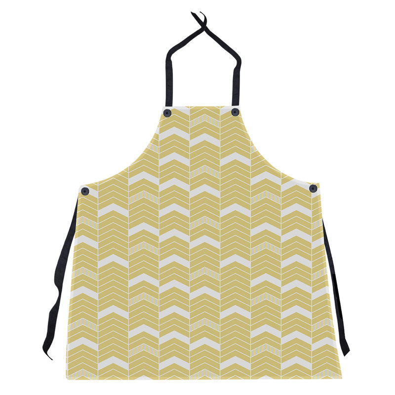 Tablier à chevrons Stephenie, Jaune / Noir / Blanc
