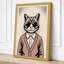 Cat in Cardigan Boho - Wrapped Canvas-1749346838-1749346839
